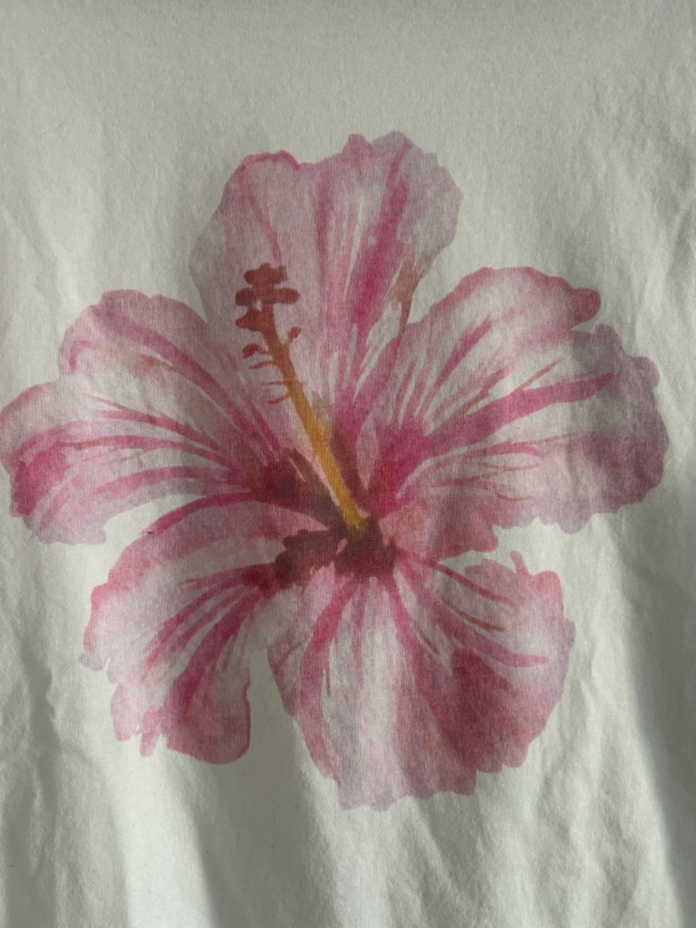 Abercrombie & Fitch Women’s White Hibiscus Flower Shirt Size Medium - Picture 4 of 4